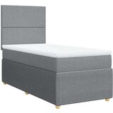 vidaXL Box spring postelja z vzmetnico svetlo siva 90x190 cm blago | Shoptok.si