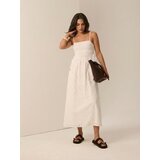 Sinsay Pamučna midi haljina s ažurnim detaljima | shoptok.hr