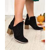 Resti Black women's boots on a post and with a cutout Neafla | ePonuda.com