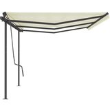  Avtomatsko zložljiva tenda s stebrički 6x3,5 m krem, (20728584) | Shoptok.si
