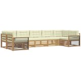 vidaXL Zunanja garnitura za sedenje z blazino 7 pcs Bela in krem, (5000282415) | Shoptok.si