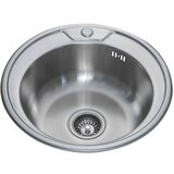 Inter Ceramic ugradna Sudopera Alpaka, Okrugla, Otvor Za Sifon 11 cm, Sifon 3, Hrom u