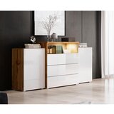 P & B komoda urban, bela, barva hrasta | Shoptok.si