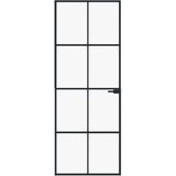Sobna vrata crna 76 x 201 5 cm kaljeno staklo i aluminij tanka | shoptok.hr