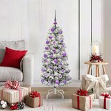 vidaXL Umetno Zložljivo Božično Drevo Zelena in bela 120 cm PVC | Shoptok.si