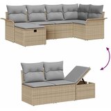  Sjedeća garnitura za vrt 6 kom. Bež i svijetlo siva poliratan 55 x 55 x 37 cm | shoptok.hr