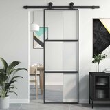  Klizna vrata crna 76x205 cm od kaljenog stakla i aluminija | shoptok.hr