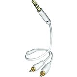 Inakustik 003100005 cinch / klinker avdio priključni kabel [2x moški cinch konektor - 1x 3\,5 mm banana moški konektor] 0.50 m bela pozlačeni konektorji, (20431924) Cene