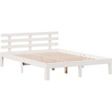 vidaXL Knjižna postelja brez ležišča bela 140x190 cm trdna borovina | Shoptok.si