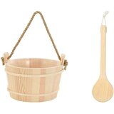  Vedro za savno 2 pcs Rjava Stabilen borov les in konoplja, (5000111274) | Shoptok.si