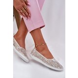 EVENTO Suede perforated women's loafers gold-gray Chulieta | Shoptok.si