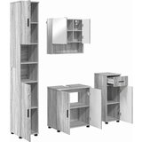 vidaXL Set namještaja za kupaonicu s ladicama 4 pcs Sivi hrast sonoma | shoptok.hr