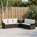  Set sofe 7 kom. Crna i krem-bijela Poli Rattan i čelik | shoptok.hr