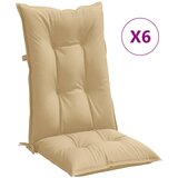  Jastuci za stolice 6 kom prošarano bež 120x50x7 cm od tkanine | shoptok.hr