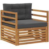  Set vanjskih sofa Čvrsto drvo akacije i poliester Prirodna - Prirodno i antracit vodoravne letvice | shoptok.hr
