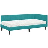  Kutni okvir kreveta s madracem Tirkizna 100 x 200 cm Baršun | shoptok.hr