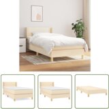 The Living Store Box spring postelja z vzmetnico krem 90x200 cm blago - Box Spring Postelja, (21737433) | Shoptok.si