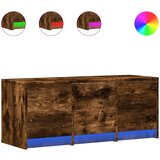 Maison Chic TV omarica - TV stojalo - Televizijska omarica LED dimljeni hrast 97x34x40 cm inženirski les, (21701120) Cene