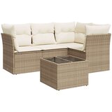  5-dijelni vrtni set sofa s jastucima bež od poliratana | shoptok.hr