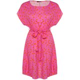 Trendyol ženska haljina Curve Fuchsia Belted Woven | ePonuda.com