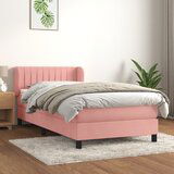 The Living Store Box spring postelja z vzmetnico roza 80x200 cm žamet - Box Spring Postelja, (21490079) Cene