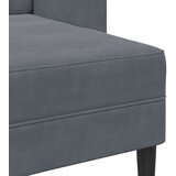 SOFA 2-sjed s ležaljkom u obliku slova L tamnosiva 125cm baršun | shoptok.hr