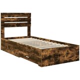  Konstrukcija postelje Siv hrast in srebrna 75 x 190 cm, (5000103080) | Shoptok.si