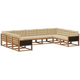 vidaXL Zunanja garnitura za sedenje z blazino 9 pcs Naravna in bež, (5000281379) | Shoptok.si