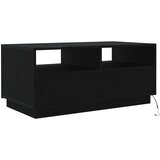  Klub stolić s LED svjetlima crni hrast 90x49x40 cm | Shoptok.si