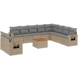 Maison Chic Seti vrtnega pohištva - Vrtna garnitura - Vrtni pohištvo set 11-delna z blazinami bež poli ratan, (21820346) | Shoptok.si