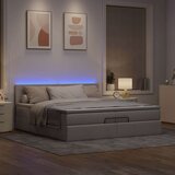  Otomanski posteljni okvir z vzmetnicami taupe 200x200 cm blago, (21653548) | Shoptok.si