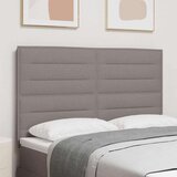  LED glava kreveta S LED lampica Sivo-smeđa 144 cm Poliester | shoptok.hr