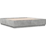  Okvir kreveta s LED svjetlima boja betona 200 x 200 cm drveni | shoptok.hr