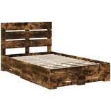  Krevetna konstrukcija s ladicama Dimljeni hrast 135 x 190 cm Smeđa 190 x 138 x 100 cm | Shoptok.si