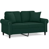  Dvosjed s ukrasnim jastucima tamnozeleni 120 cm baršunasti | shoptok.hr