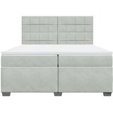  Krevet s oprugama i madracem svjetlosivi 200x200 cm baršunasti | shoptok.hr