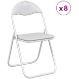  Sklopiva stolica 8 pcs Bijeli 48 x 43,5 x 81 cm Lažna koža | shoptok.hr