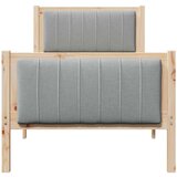  Okvir kreveta s uzglavljem Smeđa i svijetlo siva 75 x 190 cm | shoptok.hr