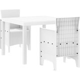  3-delna vrtna jedilna garnitura Bela polirattan, (22089851) | Shoptok.si
