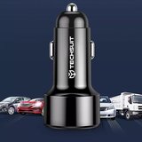 Techsuit vrhunski auto punjač (CAPD028) - USB-A QC 3.0 i USB-C 38 W - crni | shoptok.hr