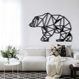 Wallxpert metalni zidni ukras 5013, geometrijski medved spuštene glave, 90 x 60 cm, crni | Eponuda.com