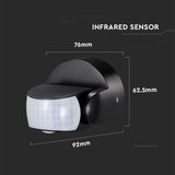  spoljašnji infracrveni senzor pokreta 180/360° 600W/230V IP65, crni | Eponuda.com