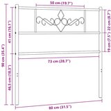  Metalno zamjensko uzglavlje crno 75 cm | shoptok.hr