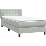 Box spring postelja z vzmetnico svetlo siva 80x220 cm žamet, (21791867) | Shoptok.si