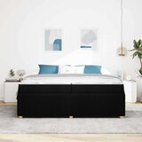  Posteljni okvir z vzmetnico z vzmetnico Črna 200 x 200 cm blago | Shoptok.si