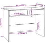 vidaXL Pisalna miza siva sonoma 101x50x76,5 cm iverna pl. | Shoptok.si