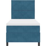 vidaXL Box Spring postelja z vzmetnico temno modra 90x200 cm žamet, (22051885) | Shoptok.si