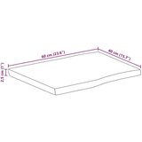 vidaXL Stolna ploča 60x40x2,5 cm od masivnog drva manga sa živim rubom | shoptok.hr