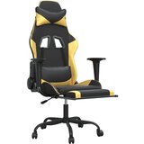  Gaming stol z oporo za noge črno in zlato umetno usnje, (20699103) | Shoptok.si