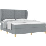  Box Spring Postelja z Blazino Svetlo Siva 180x200 cm Tkanina, (22051411) | Shoptok.si